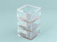 Acrylic and Silver Square 3-Tier Stackable Desk Organizer