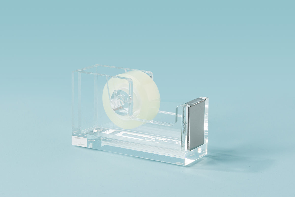 Acrylic and Silver Tape Dispenser — OfficeGoods