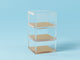 Acrylic and Gold Square 3-Tier Stackable Desk Organizer